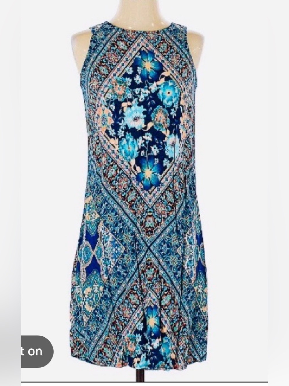 Maurices Floral Blue Sleeveless Dress Size XS EUC